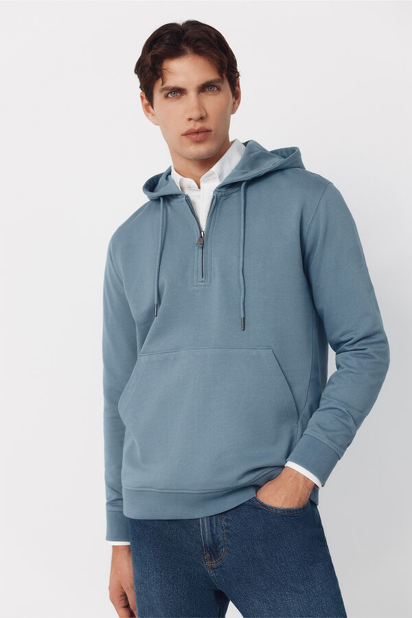 Cortefiel Sudadera con capucha Azul