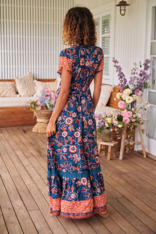 Jaase Halcyon print Tabitha maxi dress Navy