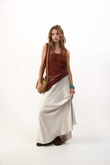 Slowlove Top tirantes crochet Tabaco