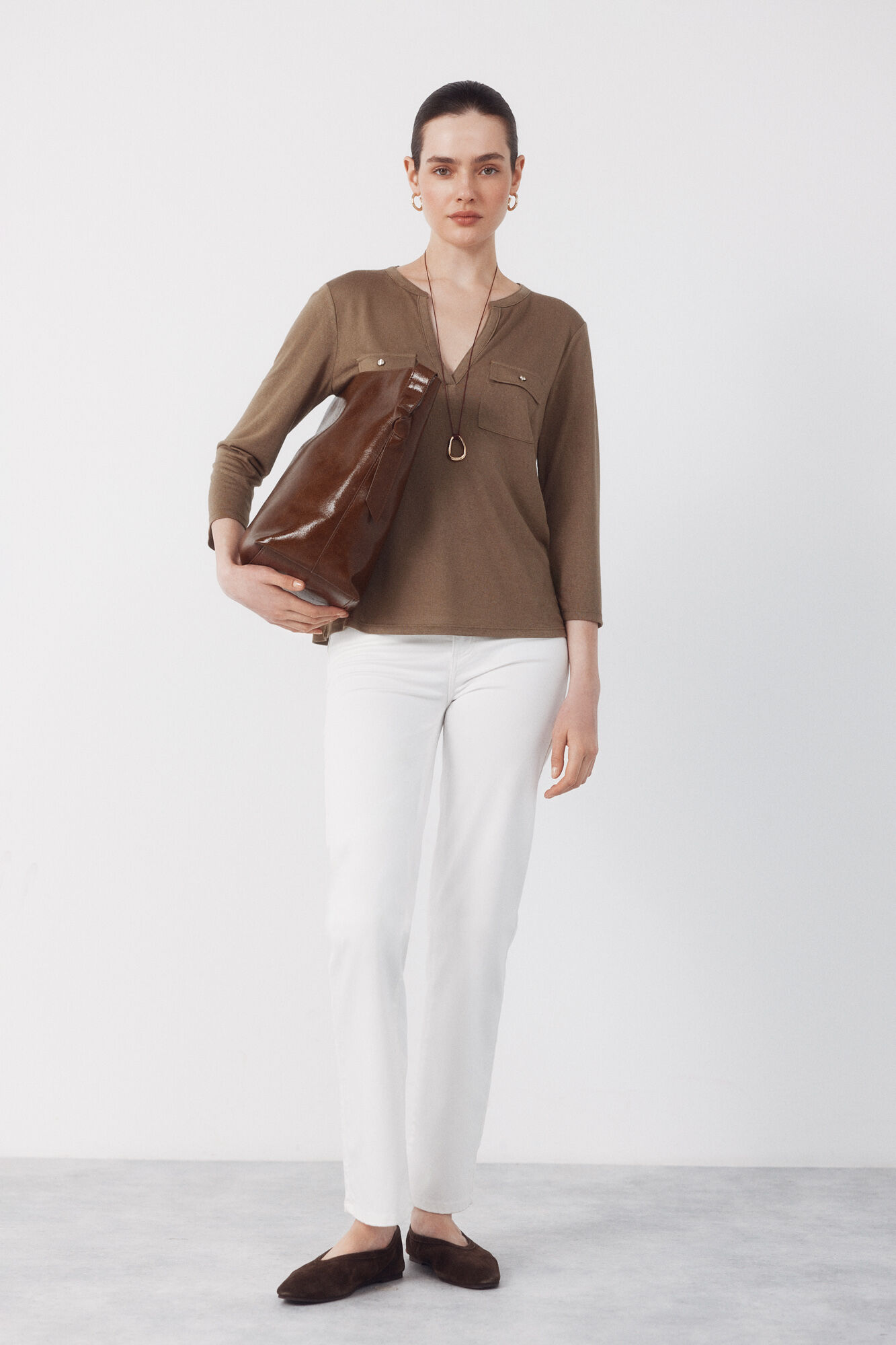 Cortefiel Camiseta com bolsos