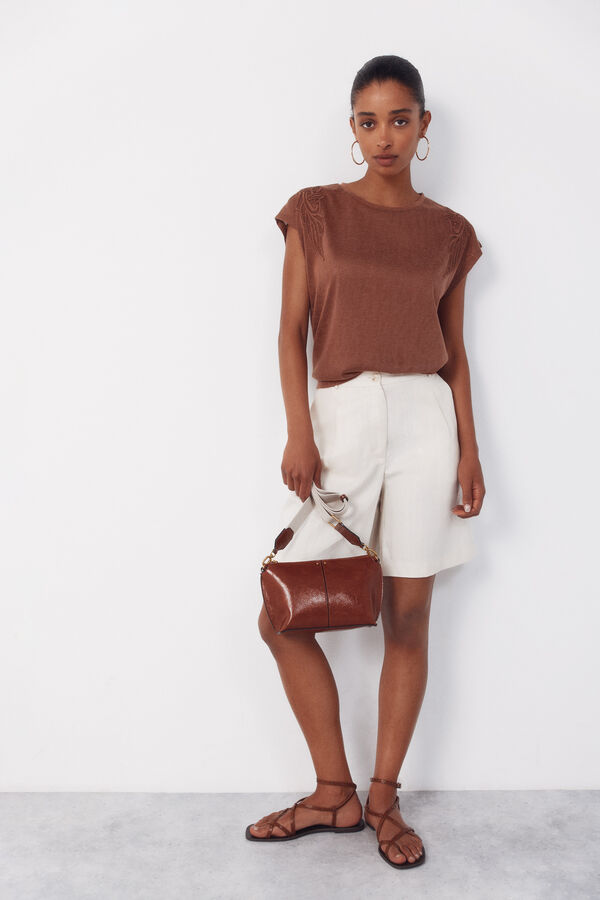 Cortefiel Double- handle shoulder bag Orange