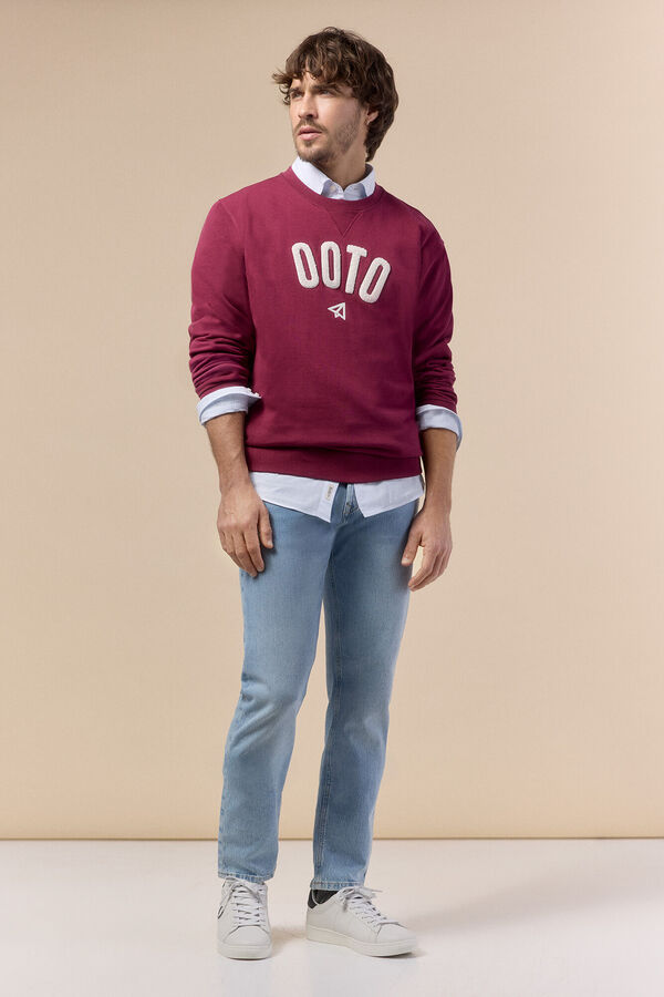 OOTO Sudadera logo cuello redondo Granate