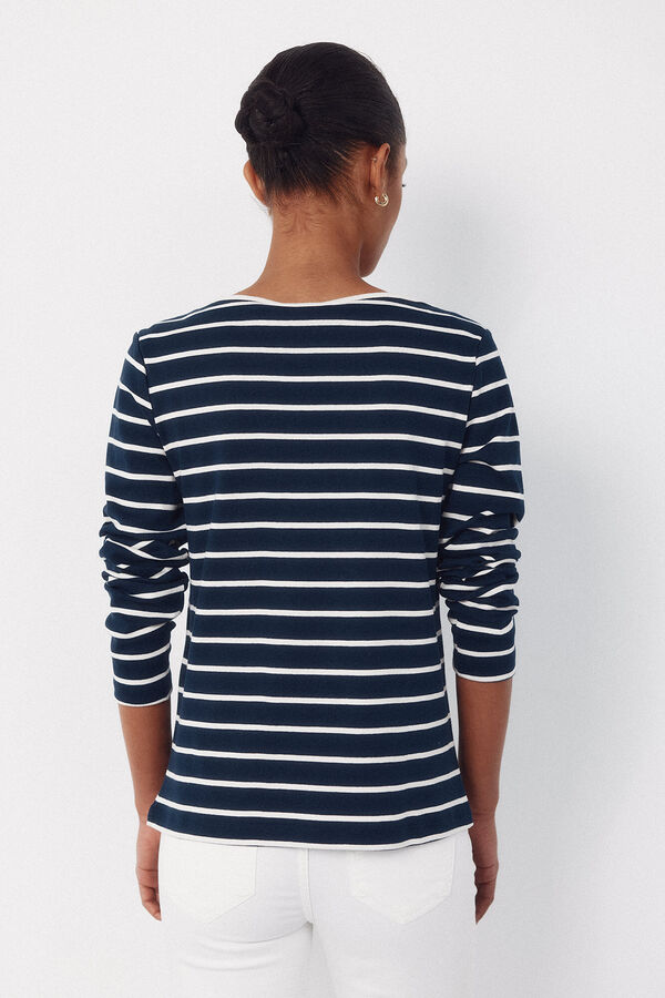 Cortefiel Camiseta cuello barco contraste Estampado azul