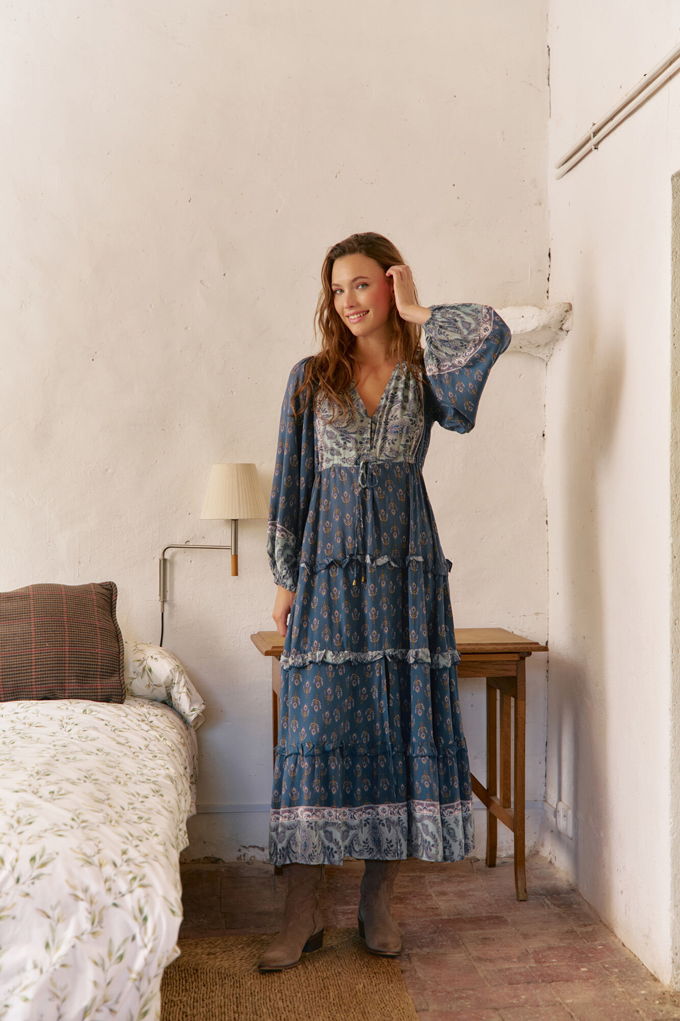 Jaase Vestido largo Luciana estampado Nico