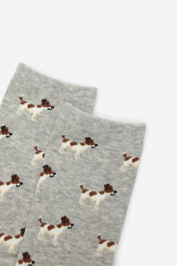 Cortefiel Calcet&iacute;n largo perro Gris