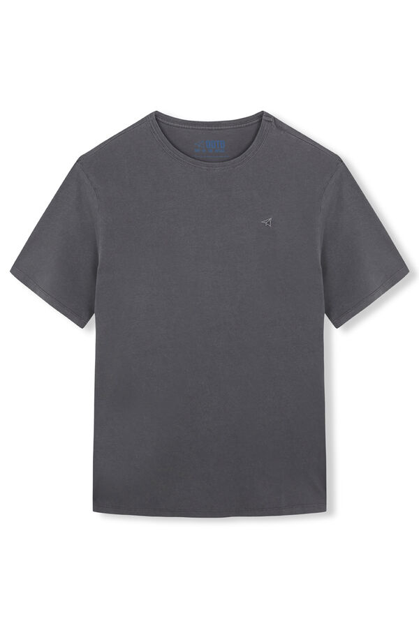 OOTO Camiseta básica con bordado avión Gris
