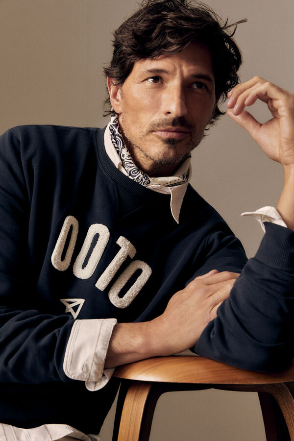 OOTO Sudadera logo cuello redondo Azul marino