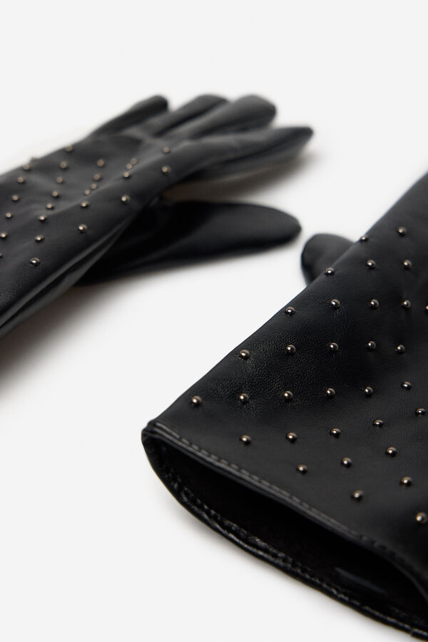 Cortefiel Studded glove Black