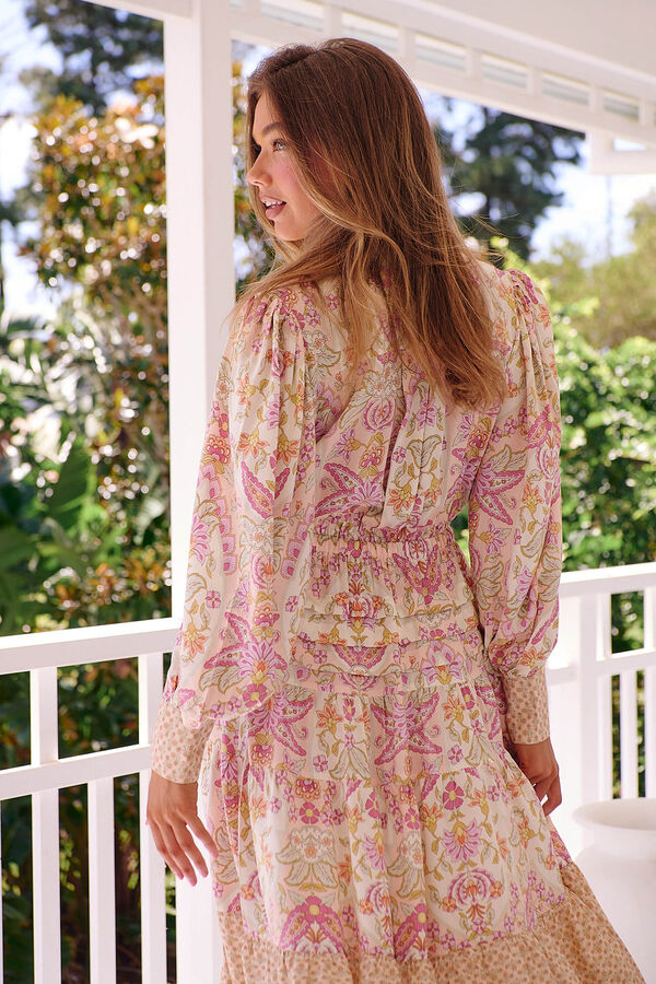 Jaase Vestido midi estampado Serenade Rosa