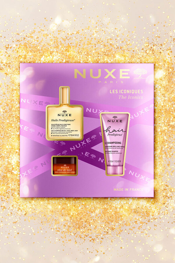 Nuxe NUXE BEST SELLERS GIFT BOX - HUILE PRODIGIEUSE + SHAMPOO + REVE THE HONEY LIPS Yellow