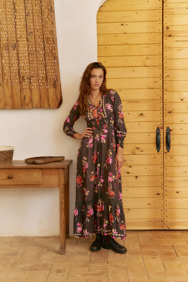 Jaase Vestido largo Sabrina estampado monarch Multicolor