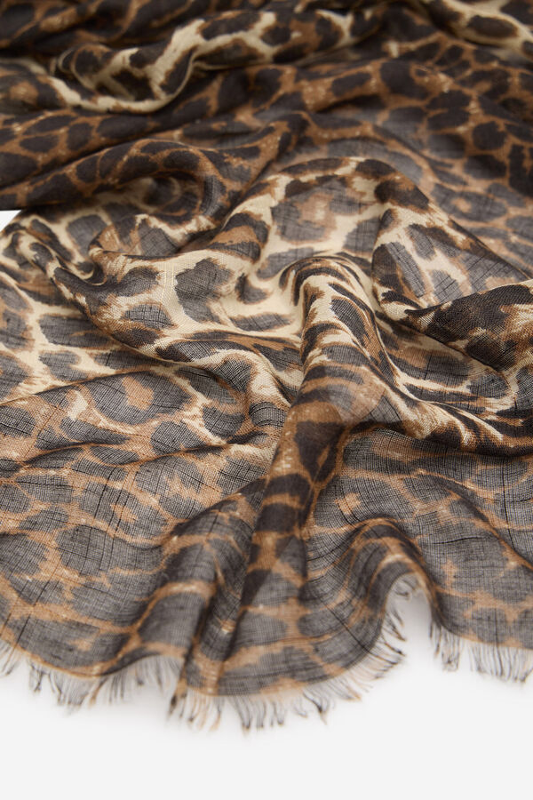 Cortefiel Fular leopardo Estampado marr&oacute;n