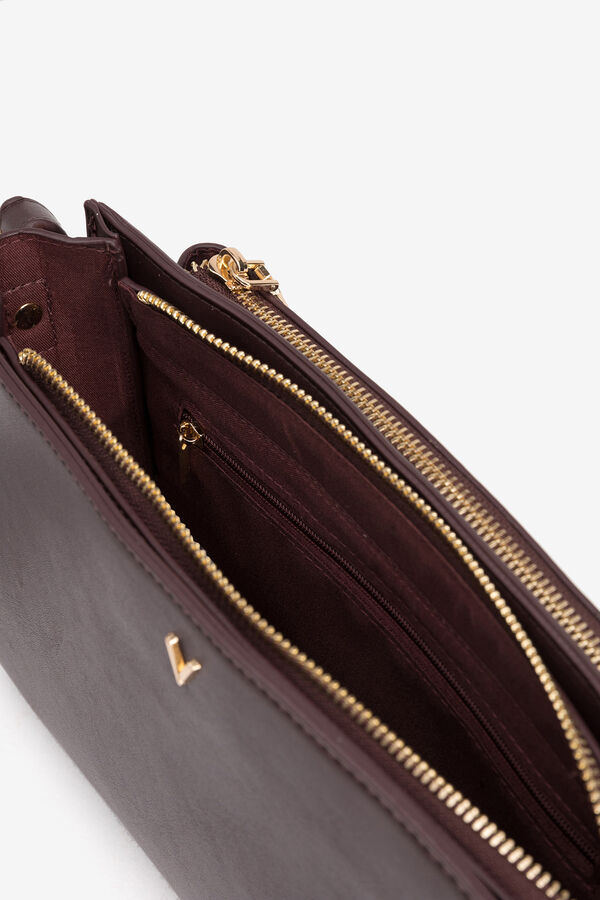 Vilanova Leather Effect Handbag, bag with Pocket Dark brown