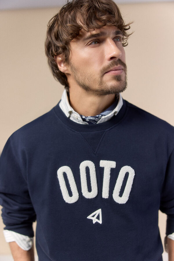 OOTO Sudadera logo cuello redondo Azul marino