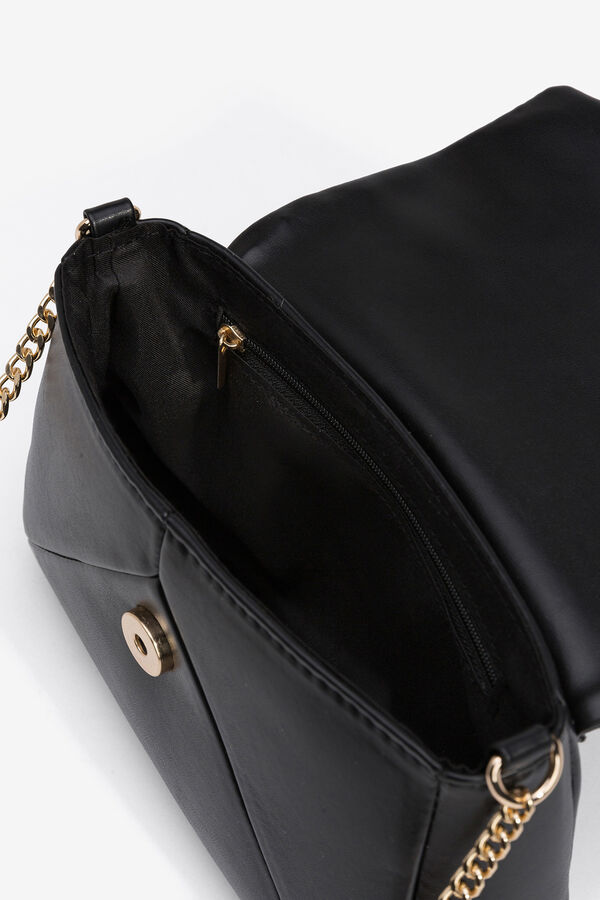 Vilanova Bolso bandolera metalizado con solapa Negro