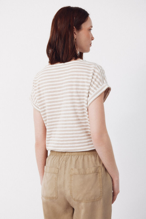 Cortefiel Camiseta rayas Beige
