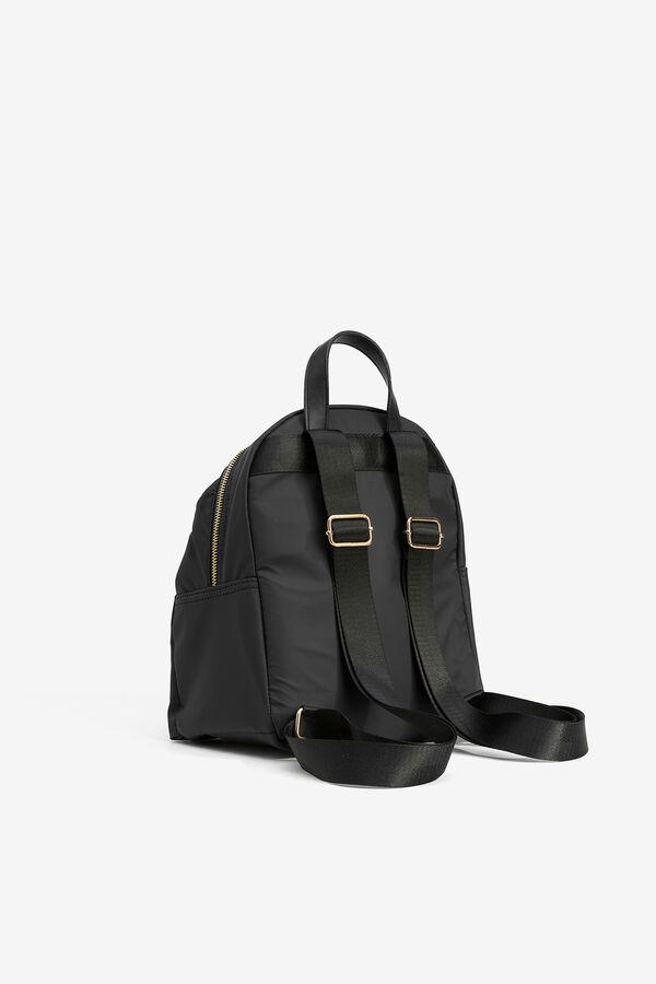 Vilanova Mochila de Nylon con Bolsillo Negro
