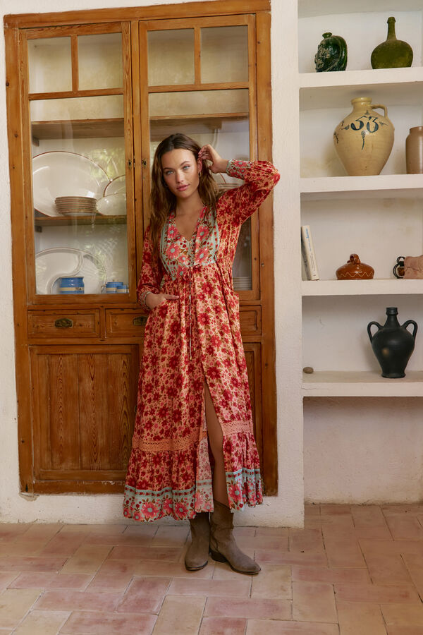 Jaase Vestido longo estampado Arlo da Lilliana Laranja