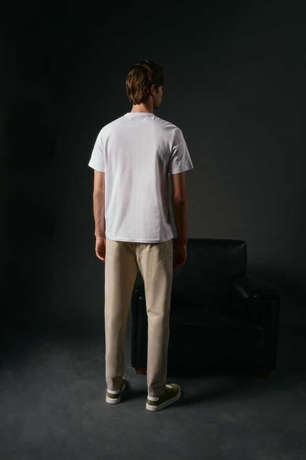 OOTO Camiseta básica con bordado avión Blanco