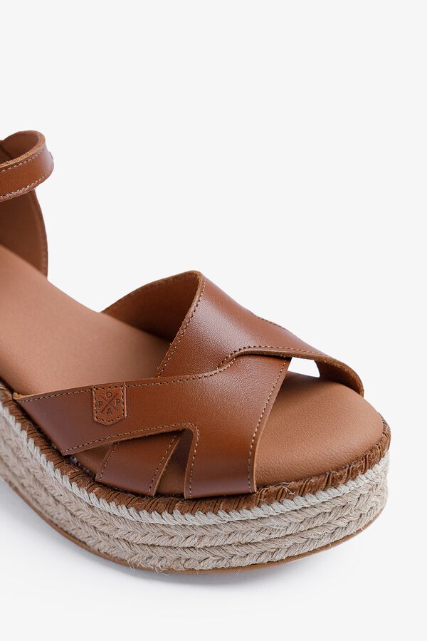 Popa Sandalia cu&ntilde;a baja se&ntilde;ora Karan Piel Marr&oacute;n