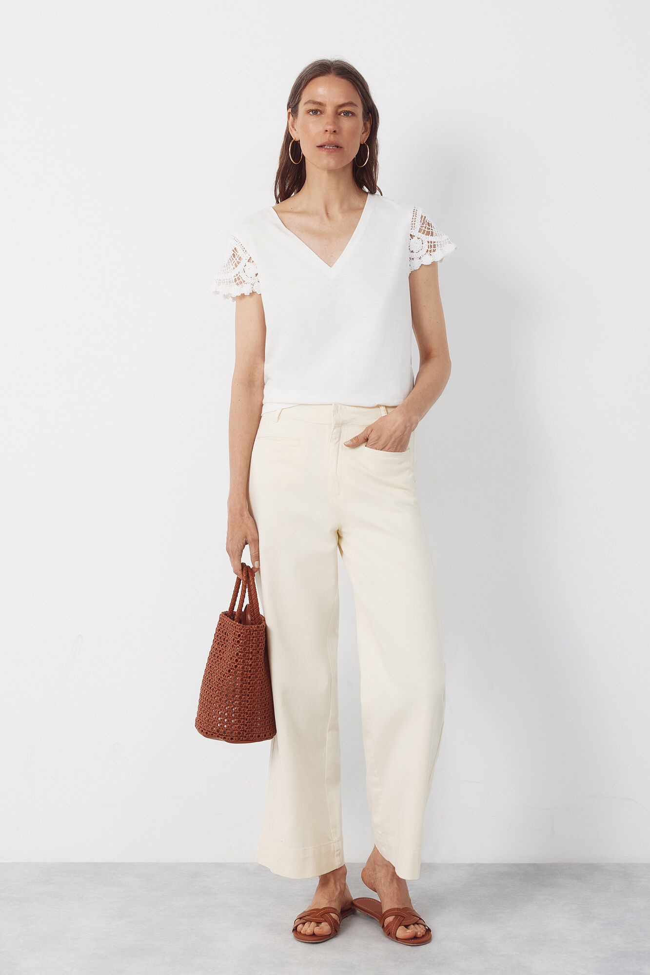 Cortefiel Camiseta manga crochet