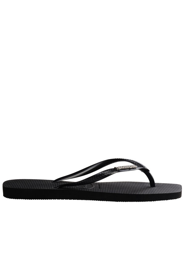 Havaianas Chanclas Slim Square Logo Metallic Negro