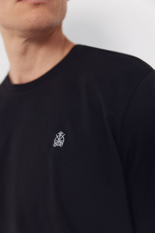 Cortefiel Camiseta b&aacute;sica Negro