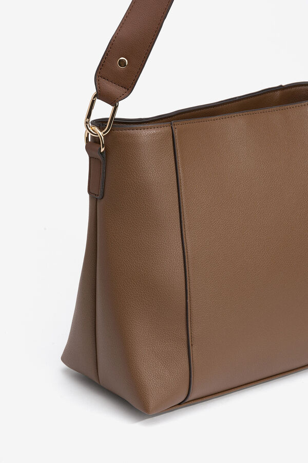 Vilanova Bolso de Hombro Efecto Piel Marr&oacute;n