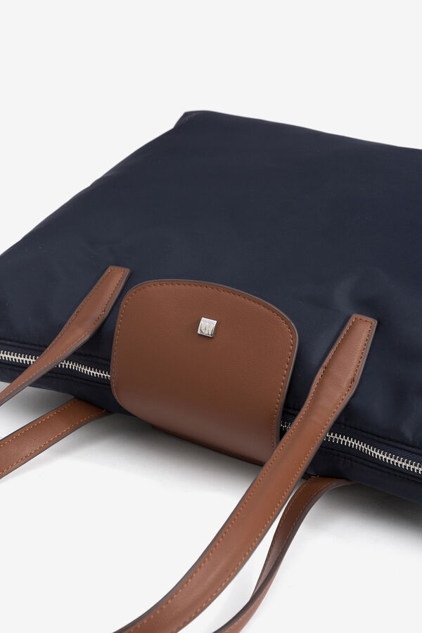 Vilanova Combined Nylon Shopper Bag Navy