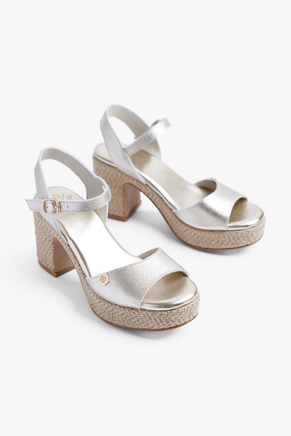 Popa Sandalia cu&ntilde;a tac&oacute;n se&ntilde;ora Daira Laminado Gris