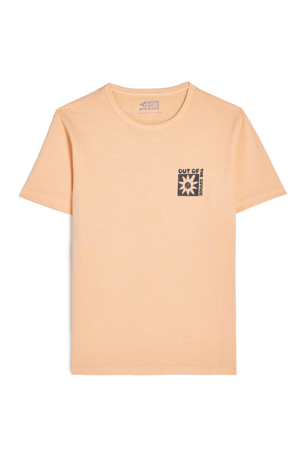 Cortefiel Camiseta estamapado logo OOTO Orange