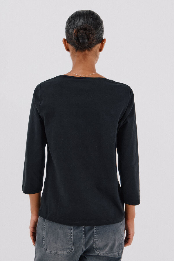 Cortefiel Camiseta b&aacute;sica barco Black