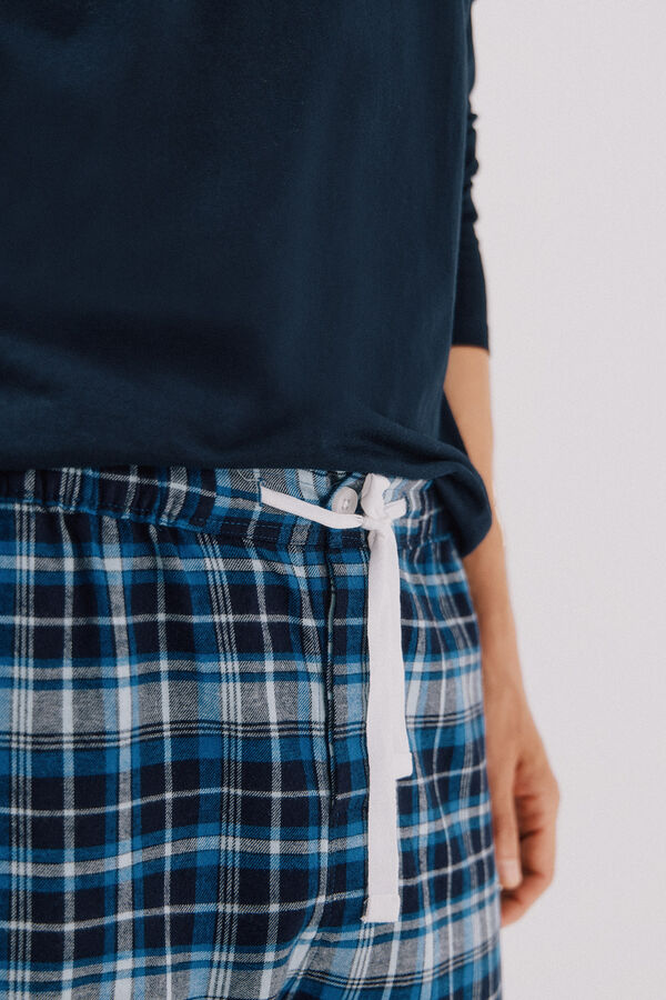 Cortefiel Jersey-knit and cloth pyjama set Navy