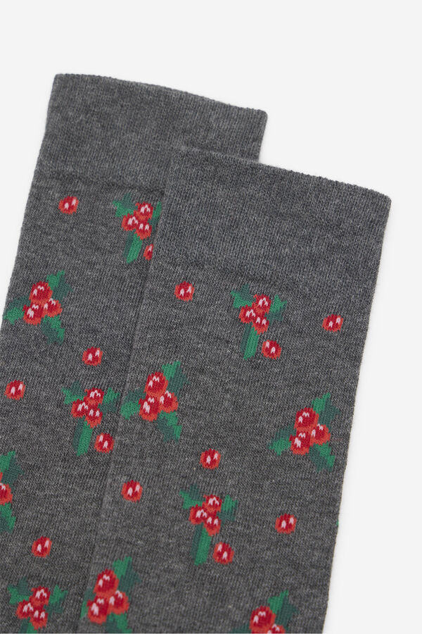 Cortefiel Calcet&iacute;n dibujo regalo Gris oscuro