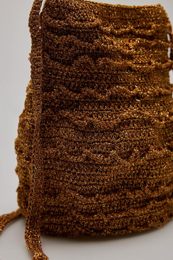 Cortefiel Bolso bandolera crochet Gold