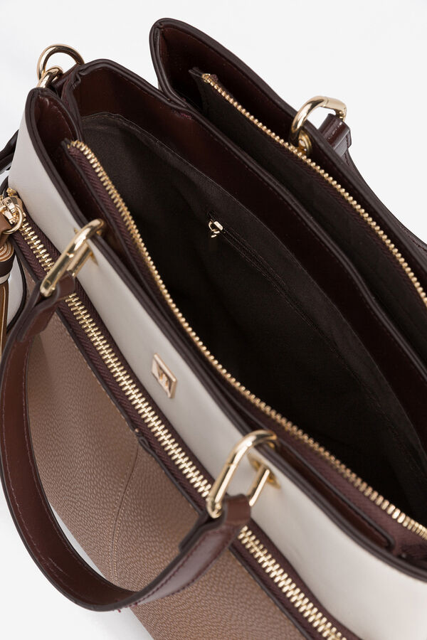 Vilanova Bolso City Efecto Piel Tricolor Beige