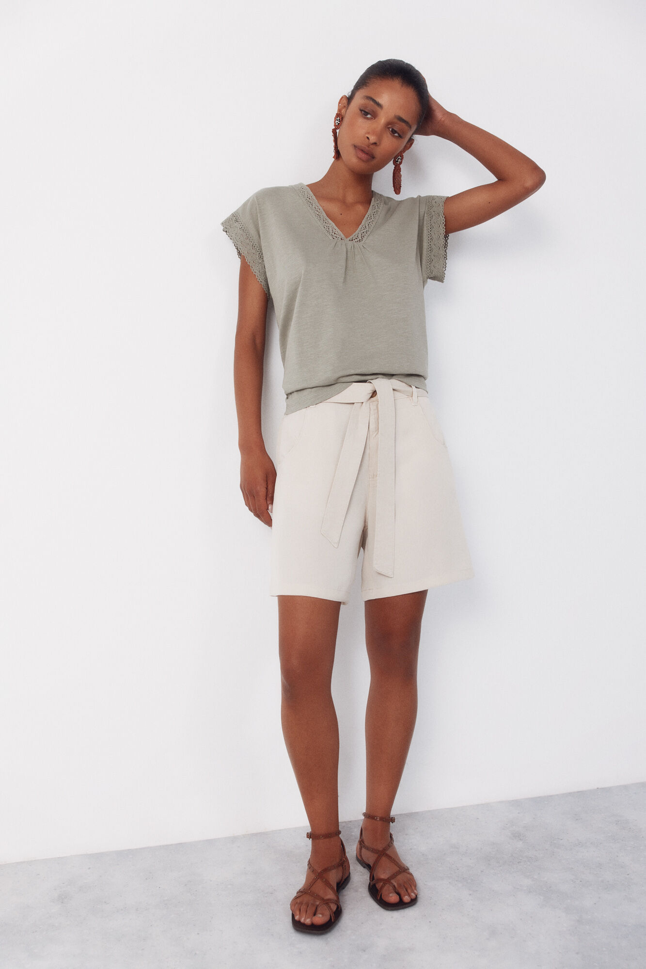 Cortefiel Camiseta slub pasamaner&iacute;a