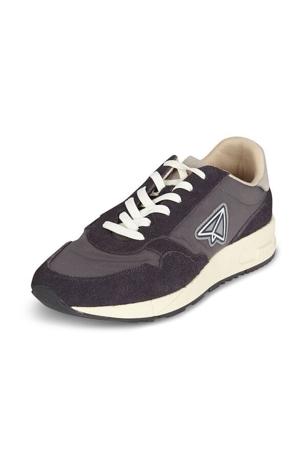 OOTO Leather and fabric sneaker Grey