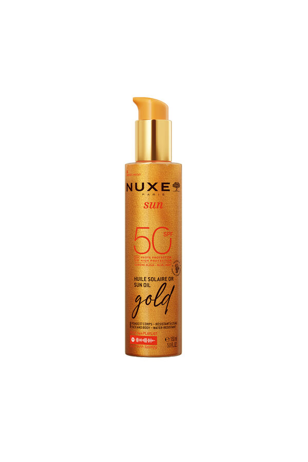 Nuxe &Oacute;leo bronzeador Nuxe Sun Gold para rosto e corpo FPS 50 150ml Castanho