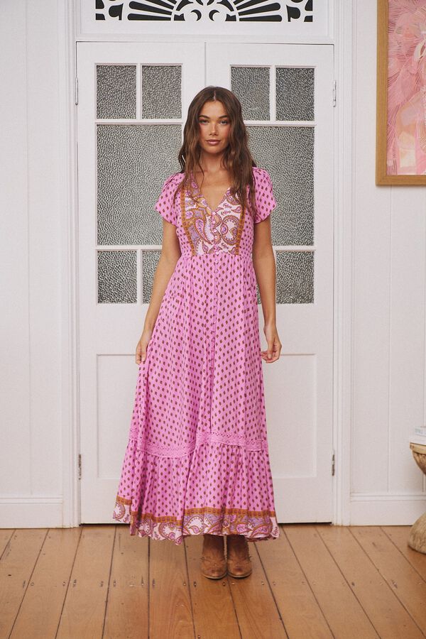 carmen maxi dress in blush Carmen Floral Maxi Gown - Blush