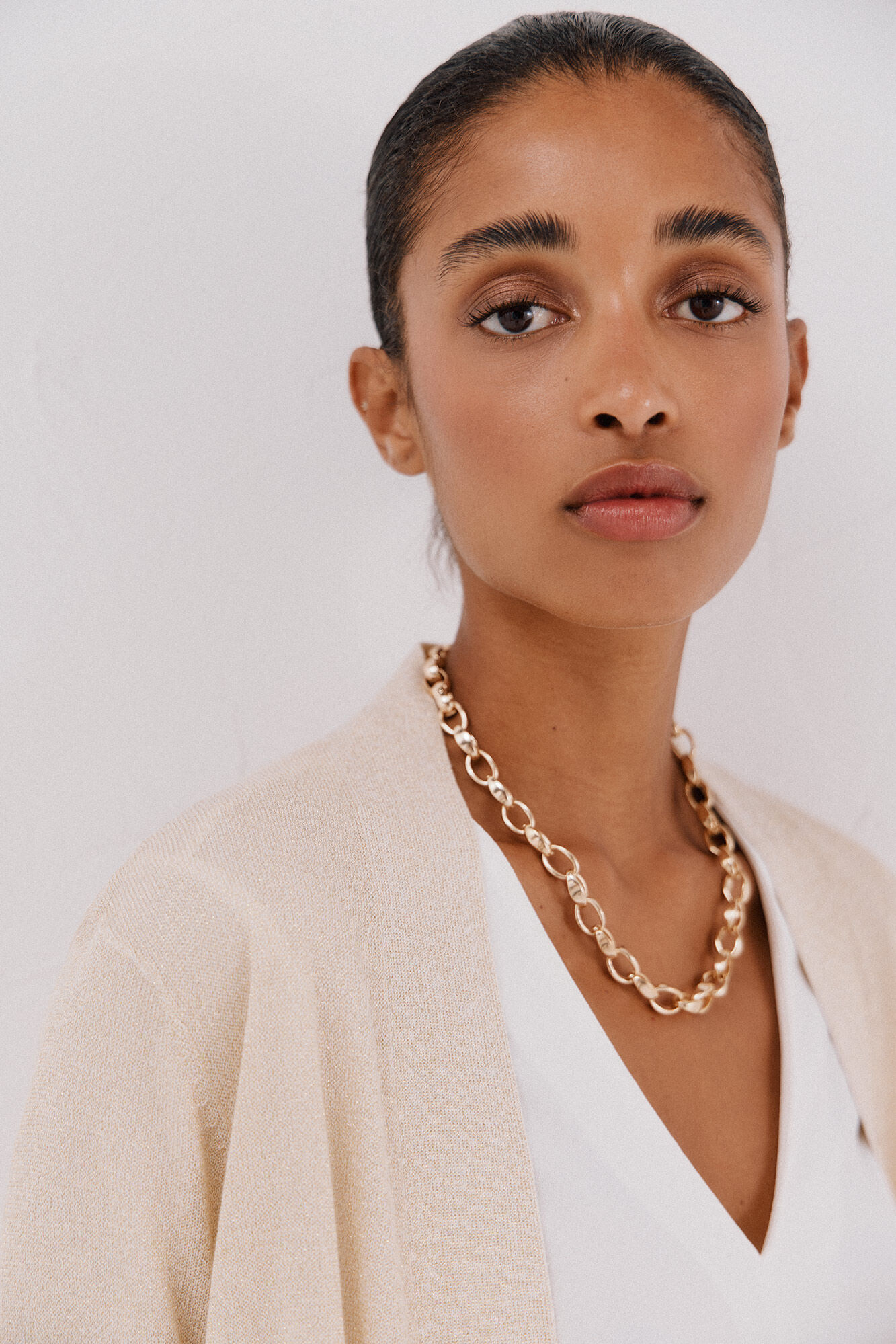 Cortefiel Chaqueta larga lurex