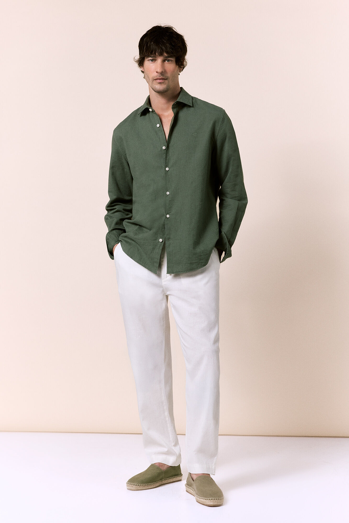 OOTO Pantal&oacute;n de lino-algod&oacute;n regular