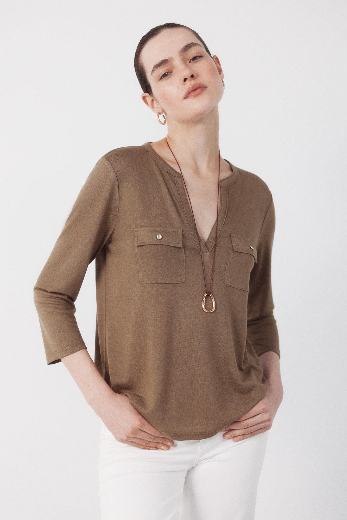 Cortefiel Camiseta com bolsos