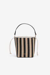 Vilanova Bolso bucket efecto paja bicolor Negro