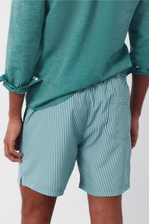 Cortefiel Ba&ntilde;ador estampado rayas finas Verde