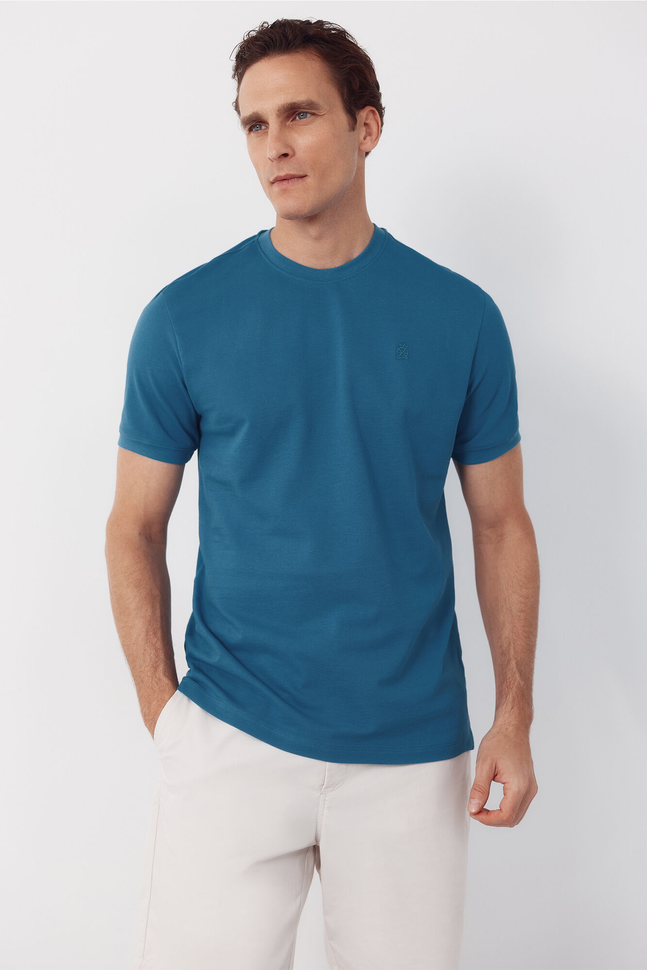 Cortefiel T-shirt b&aacute;sica em piqu&eacute;