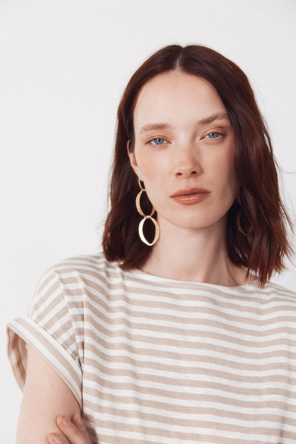 Cortefiel Camiseta rayas Beige