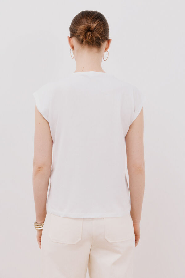 Cortefiel Camiseta sin mangas estampada y bordada Multicolor