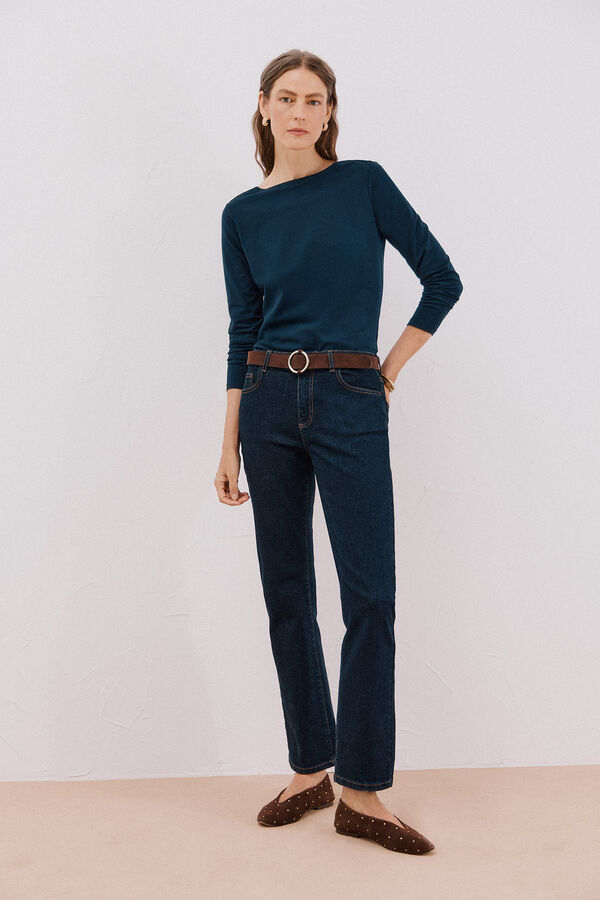 Cortefiel T-shirt barco botões Azul