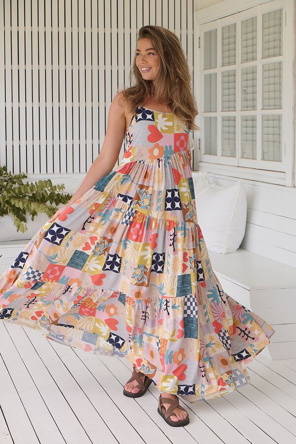 Jaase Vestido largo boho Estampado blanco